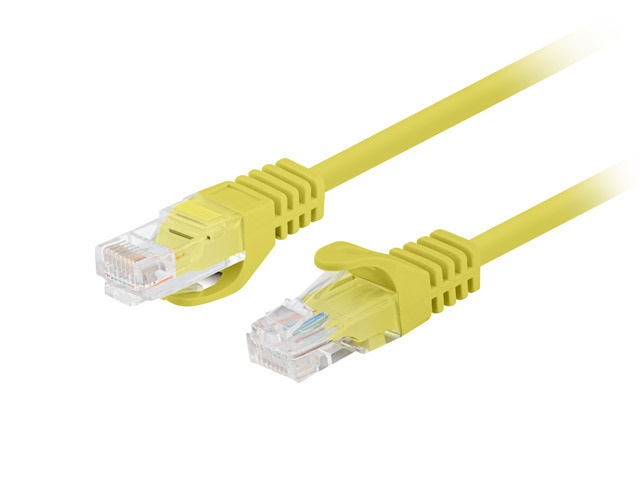 Lanberg PCU5-10CC-0025-Y Cat.5e U/UTP PVC CCA árnyékolatlan réz bevonatú alumínium sárga patch kábel 0,25m