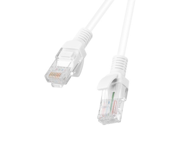Lanberg PCU5-10CC-0100-W Cat.5e U/UTP PVC CCA árnyékolatlan réz bevonatú alumínium fehér patch kábel 1m