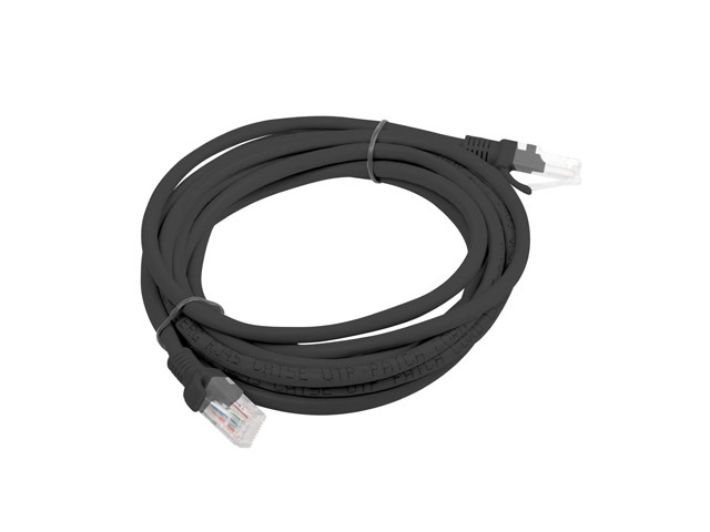 Lanberg PCU5-10CC-0300-BK Cat.5e U/UTP PVC CCA árnyékolatlan réz bevonatú alumínium fekete patch kábel 3m