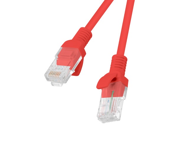 Lanberg PCU5-10CC-0300-R Cat.5e U/UTP PVC CCA árnyékolatlan réz bevonatú alumínium piros patch kábel 3m