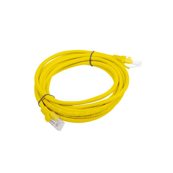 Lanberg PCU5-10CC-0300-Y Cat.5e U/UTP PVC CCA árnyékolatlan réz bevonatú alumínium sárga patch kábel 3m