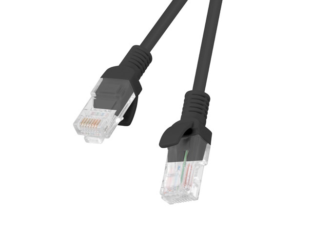Lanberg PCU5-10CC-0500-BK Cat.5e U/UTP PVC CCA árnyékolatlan réz bevonatú alumínium fekete patch kábel 5m