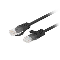 Lanberg PCU6-10CC-0025-BK Cat.6 U/UTP PVC CCA árnyékolatlan réz bevonatú alumínium fekete patch kábel 0,25m