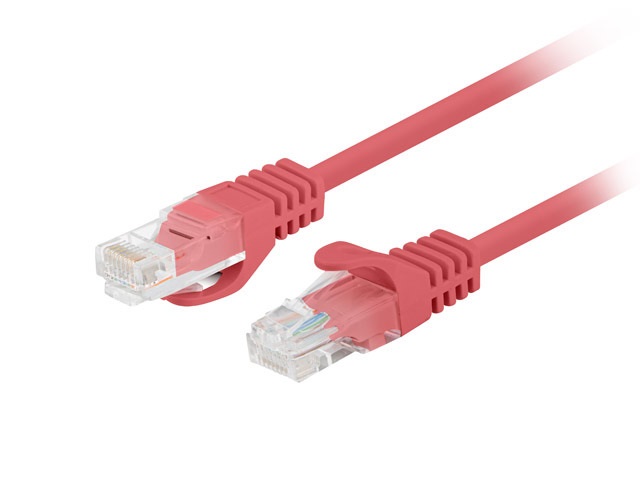 Lanberg PCU6-10CC-0025-R Cat.6 U/UTP PVC CCA árnyékolatlan réz bevonatú alumínium piros patch kábel 0,25m