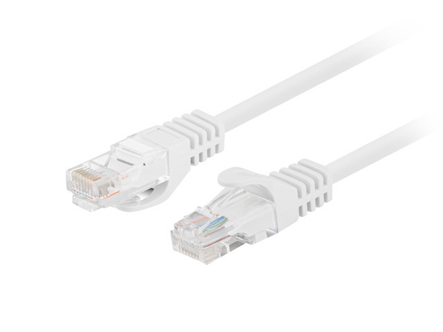 Lanberg PCU6-10CC-0025-W Cat.6 U/UTP PVC CCA árnyékolatlan réz bevonatú alumínium fehér patch kábel 0,25m
