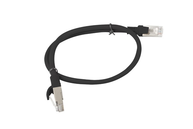 Lanberg PCU6-10CC-0050-BK Cat.6 U/UTP PVC CCA árnyékolatlan réz bevonatú alumínium fekete patch kábel 0,5m