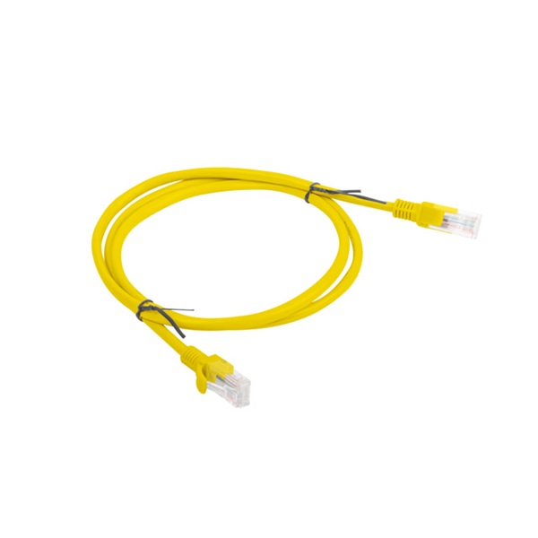 Lanberg PCU6-10CC-0100-Y Cat.6 U/UTP PVC CCA árnyékolatlan réz bevonatú alumínium sárga patch kábel 1m