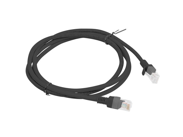Lanberg PCU6-10CC-0150-BK Cat.6 U/UTP PVC CCA árnyékolatlan réz bevonatú alumínium fekete patch kábel 1,5m
