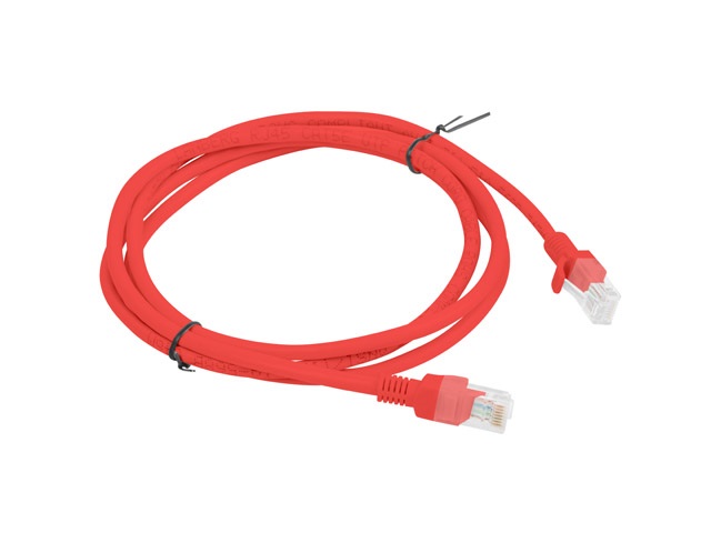 Lanberg PCU6-10CC-0150-R Cat.6 U/UTP PVC CCA árnyékolatlan réz bevonatú alumínium piros patch kábel 1,5m
