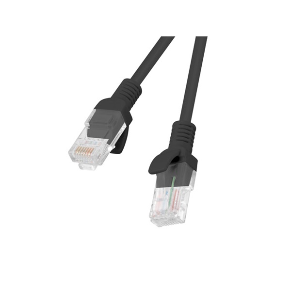 Lanberg PCU6-10CC-0200-BK Cat.6 U/UTP PVC CCA árnyékolatlan réz bevonatú alumínium fekete patch kábel 2m