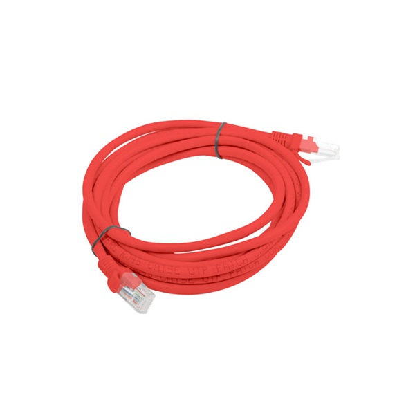 Lanberg PCU6-10CC-0300-R Cat.6 U/UTP PVC CCA árnyékolatlan réz bevonatú alumínium piros patch kábel 3m