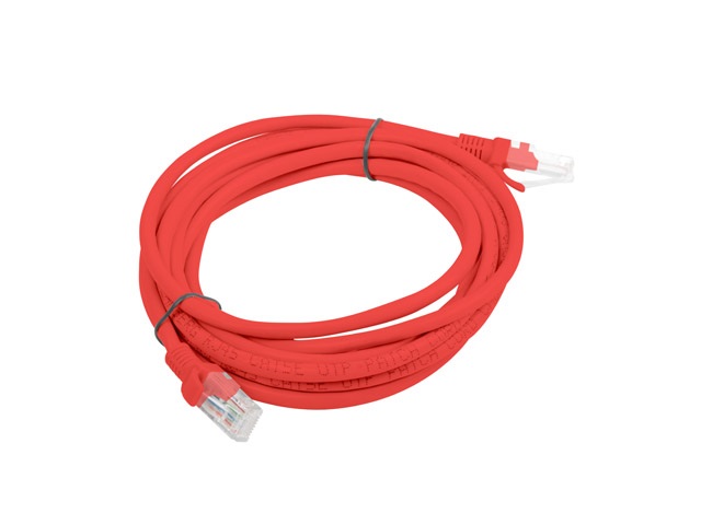 Lanberg PCU6-10CC-0300-R Cat.6 U/UTP PVC CCA árnyékolatlan réz bevonatú alumínium piros patch kábel 3m