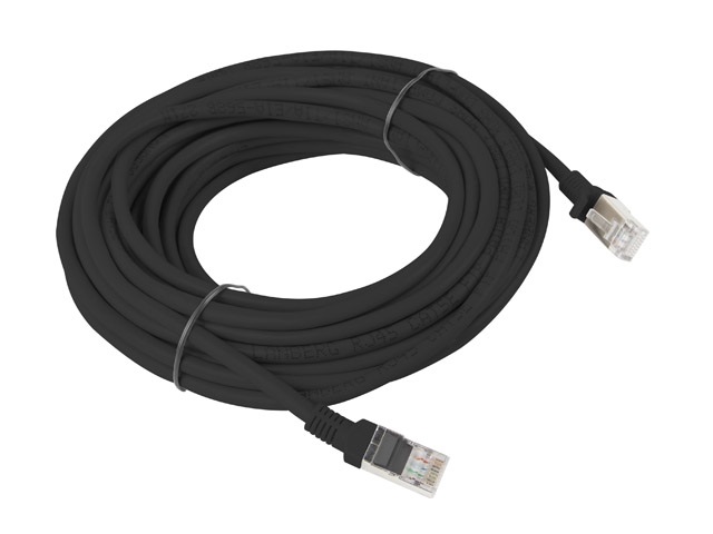 Lanberg PCU6-10CC-1000-BK Cat.6 U/UTP PVC CCA árnyékolatlan réz bevonatú alumínium fekete patch kábel 10m