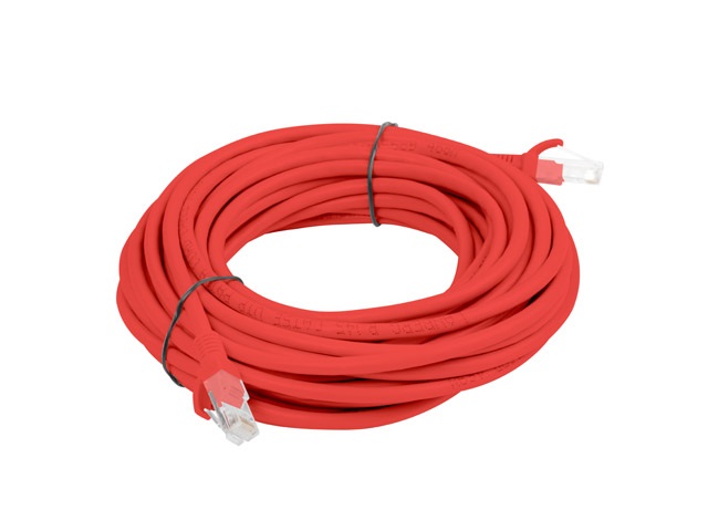 Lanberg PCU6-10CC-1000-R Cat.6 U/UTP PVC CCA árnyékolatlan réz bevonatú alumínium piros patch kábel 10m