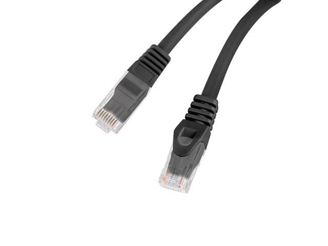 Lanberg PCU6-10CU-0300-BK Cat.6 U/UTP AWG26 LSZH árnyékolatlan fekete patch kábel 3m