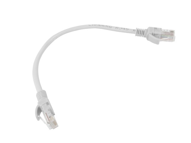Lanberg PCU6-20CC-0025-S Cat.6 U/UTP PVC CCA árnyékolatlan réz bevonatú alumínium szürke patch kábel 0,25m 10db/csomag