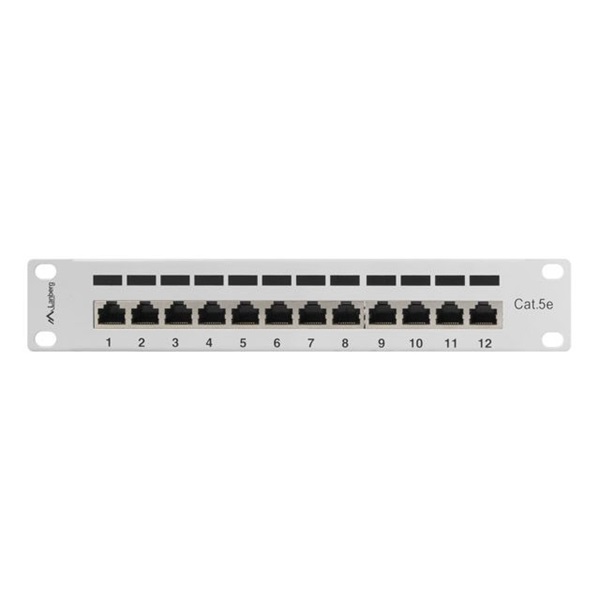 Lanberg PPF5-9012-S 10" 1U 12port Cat.5e FTP árnyékolt szürke patch panel