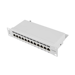 Lanberg PPF5-9012-S 10" 1U 12port Cat.5e FTP árnyékolt szürke patch panel