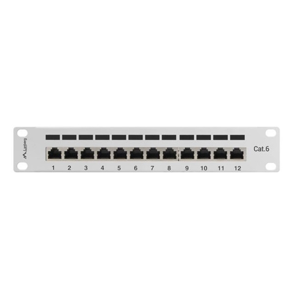 Lanberg PPF6-9012-S 10" 1U 12port Cat.6 FTP árnyékolt szürke patch panel