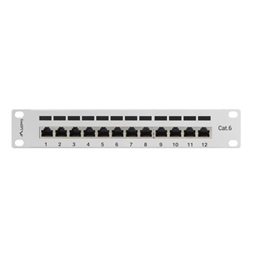 Lanberg PPF6-9012-S 10" 1U 12port Cat.6 FTP árnyékolt szürke patch panel