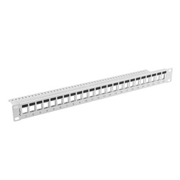 Lanberg PPKS-1024-S 19" 1U üres szürke patch panel 24 db Keystone jack fogadására, kábeltartóval