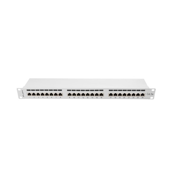 Lanberg PPS5-1024-S 19" 1U 24port Cat.5e FTP árnyékolt szürke patch panel