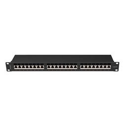 Lanberg PPSA-1024-B 19" 1U 24port Cat.6A FTP árnyékolt fekete patch panel