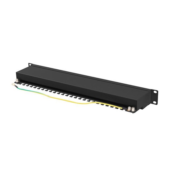 Lanberg PPSA-1024-B 19" 1U 24port Cat.6A FTP árnyékolt fekete patch panel