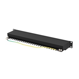 Lanberg PPSA-1024-B 19" 1U 24port Cat.6A FTP árnyékolt fekete patch panel