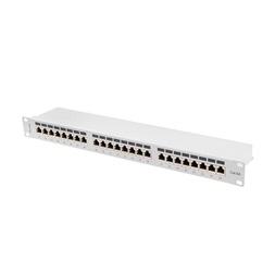 Lanberg PPSA-1024-S 19" 1U 24port Cat.6A FTP árnyékolt szürke patch panel