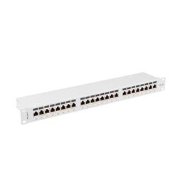 Lanberg PPSA-1024-S 19" 1U 24port Cat.6A FTP árnyékolt szürke patch panel