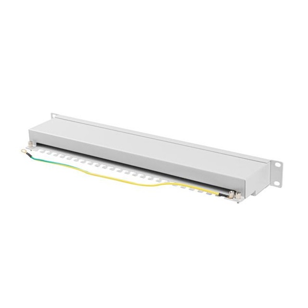 Lanberg PPSA-1024-S 19" 1U 24port Cat.6A FTP árnyékolt szürke patch panel