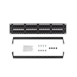 Lanberg PPU5-2048-B 19" 2U 48port Cat.5e UTP árnyékolatlan fekete patch panel