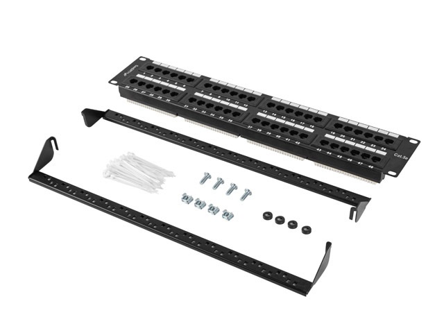 Lanberg PPU5-2048-B 19" 2U 48port Cat.5e UTP árnyékolatlan fekete patch panel