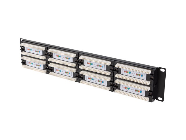 Lanberg PPU5-2048-B 19" 2U 48port Cat.5e UTP árnyékolatlan fekete patch panel