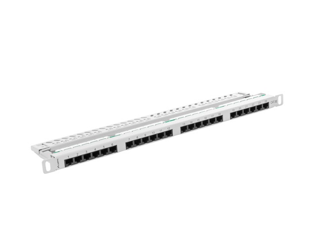 Lanberg PPU5-0024-S 19" 0,5U 24port Cat.5e UTP árnyékolatlan szürke patch panel