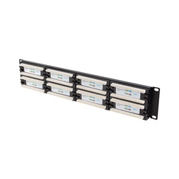 Lanberg PPU6-2048-B 19" 2U 48port Cat.6 UTP árnyékolatlan fekete patch panel