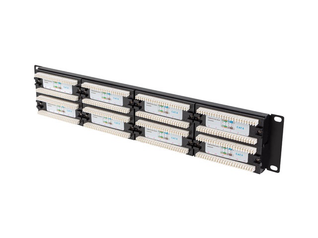 Lanberg PPU6-2048-B 19" 2U 48port Cat.6 UTP árnyékolatlan fekete patch panel