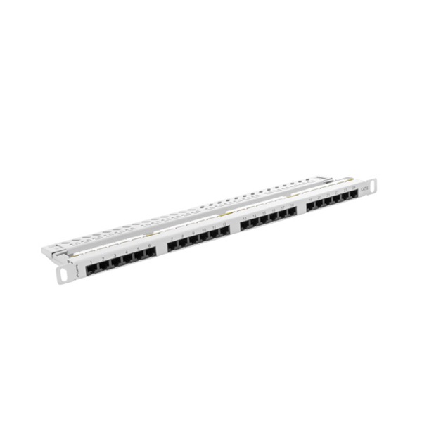 Lanberg PPU6-0024-S 19" 0,5U 24port Cat.6 UTP árnyékolatlan szürke patch panel