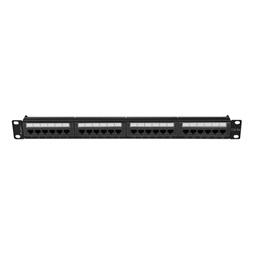 Lanberg PPUA-1024-B 19" 1U 24port Cat.6A UTP árnyékolatlan fekete patch panel