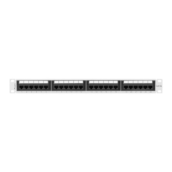 Lanberg PPUA-1024-S 19" 1U 24port Cat.6A UTP árnyékolatlan szürke patch panel