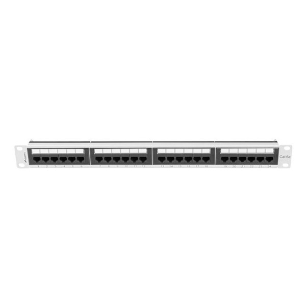 Lanberg PPUA-1024-S 19" 1U 24port Cat.6A UTP árnyékolatlan szürke patch panel