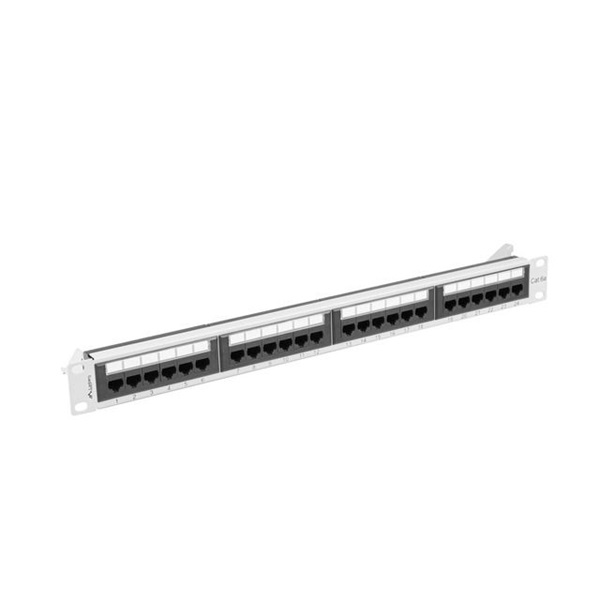 Lanberg PPUA-1024-S 19" 1U 24port Cat.6A UTP árnyékolatlan szürke patch panel