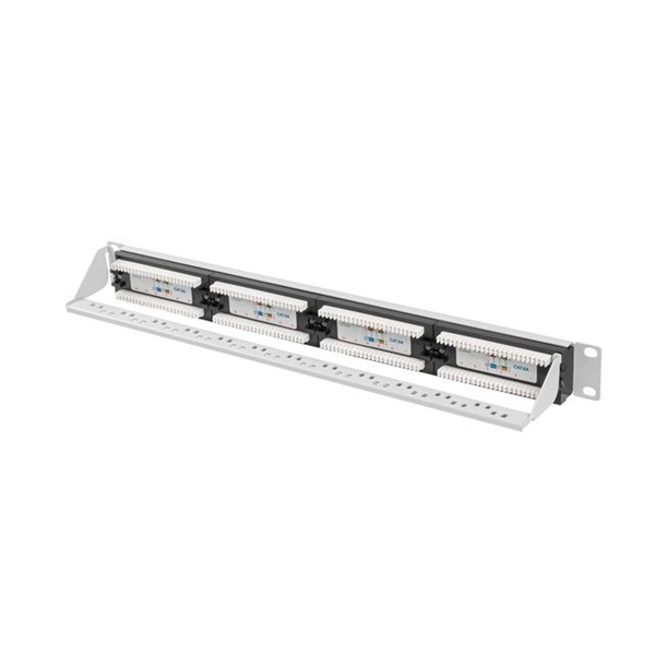 Lanberg PPUA-1024-S 19" 1U 24port Cat.6A UTP árnyékolatlan szürke patch panel