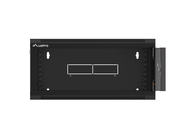 Lanberg WAFA-5604-10B 19" 12U SZÉL:570mm MÉLY:600mm MAG:277mm összeszerelt üvegajtós fekete fali rack szekrény