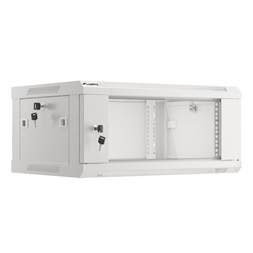 Lanberg WF01-6404-10S 19" 4U SZÉL:600mm MÉLY:450mm MAG:290mm lapraszerelt üvegajtós szürke fali rack szekrény