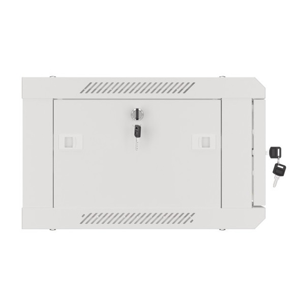 Lanberg WF01-6404-10S 19" 4U SZÉL:600mm MÉLY:450mm MAG:290mm lapraszerelt üvegajtós szürke fali rack szekrény