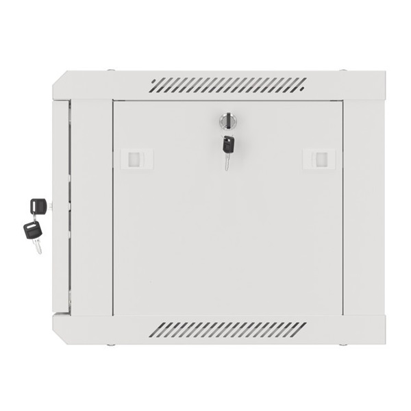 Lanberg WF01-6406-10S 19" 6U SZÉL:600mm MÉLY:450mm MAG:379mm lapraszerelt üvegajtós szürke fali rack szekrény