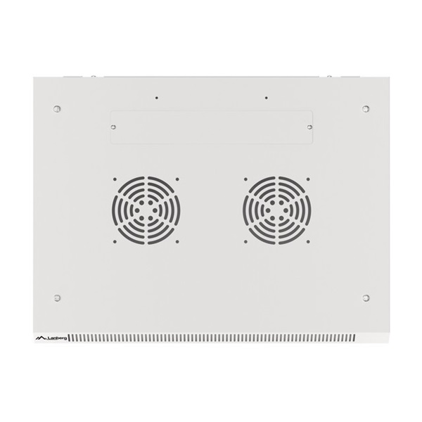 Lanberg WF01-6406-10S 19" 6U SZÉL:600mm MÉLY:450mm MAG:379mm lapraszerelt üvegajtós szürke fali rack szekrény