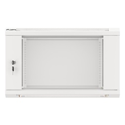Lanberg WF01-6406-10S 19" 6U SZÉL:600mm MÉLY:450mm MAG:379mm lapraszerelt üvegajtós szürke fali rack szekrény